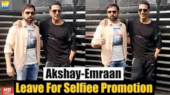 Akshay Kumar & Emraan Hashmi leave for Nagpur for Selfiee's College Event