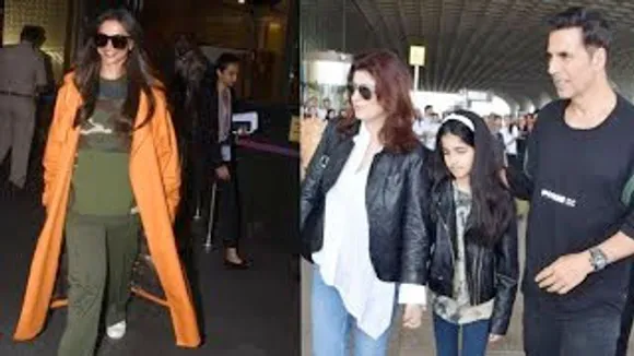 Akshay Kumar comes to drop wife Twinkle & Daughter Nitara at airport; Deepika Padukone back in Town