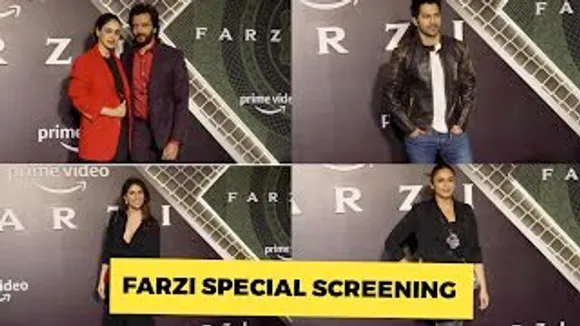 Riteish Deshmukh-Genelia Deshmukh, Varun Dhawan, Kriti Sanon, Rhea Chakraborty, Huma Qureshi And others at Farzi SCREENING