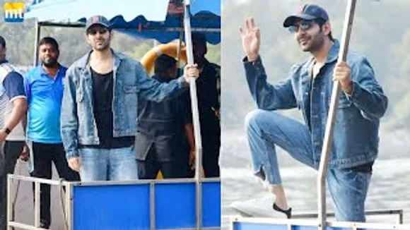 Kartik Aaryan looks Cool in all Blue leaves in Jetty for his upcoming project shoot