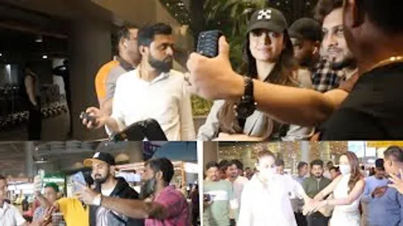 KL Rahul mobbed by fans, Rakul Preet takes Pragya Jaiswal's hand, Rashmika Mandanna At Airport