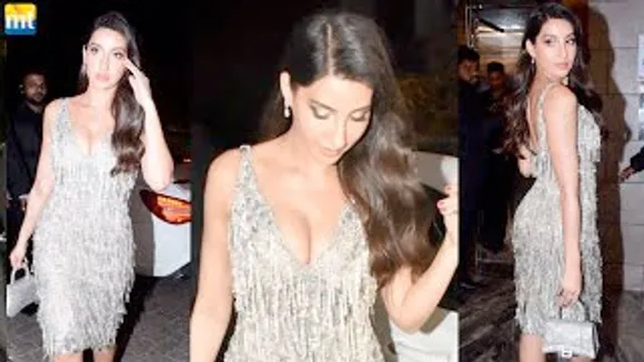 Nora Fatehi Flaunts Her Hot Curves In A Sexy, Sparkly Silver Mini Dress in a Viral Party look