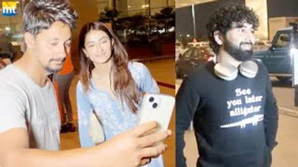 Palak Tiwari's Selfiee moments With Boys, Orhan Awataramani's Funky T-Shirt at the airport