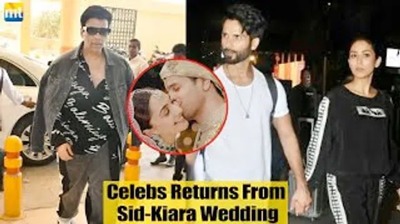 Shahid Kapoor, Mira Rajput & Karan Johar return from Sidharth-Kiara's GRAND Wedding