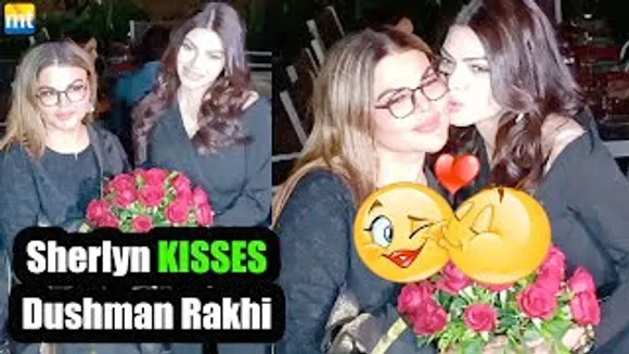 WTH 😳 Sherlyn Chopra kissing Kattar Dushman Rakhi Sawant at Her birthday party