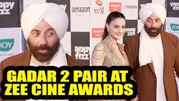 Gadar 2 Actor Sunny Deol appears as Tara Singh with Ameesha Patel at Zee Cine Awards 2023