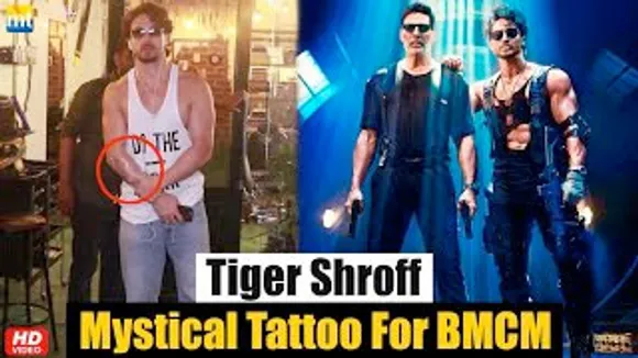 BMCM Actor Tiger Shroff Has made a Mystical Tattoo for film with Akshay Kumar