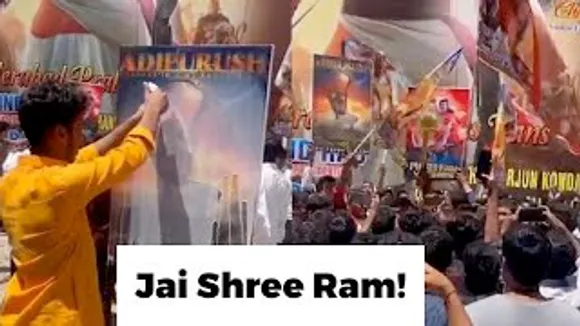 Jai Shree Ram - GRAND CELEBRATION of Adipurush Poster launch by Prabhas Fans