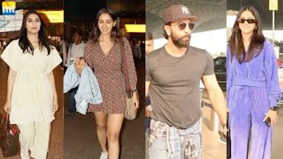 Ranbir Kapoor for TJMM, Mrunal Thakur in Blue Jumpsuit, Saiee Manjrekar & Nikita Dutta At The Airport