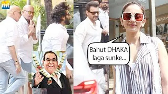 Rakul Preet Singh's Sad reaction on Satish Kaushik's Demise, Arjun Kapoor, Rakesh Roshan at Last Rites