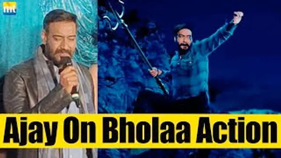 Ajay Devgn on Shooting Action scene with TRISHUL in Hand in Bholaa