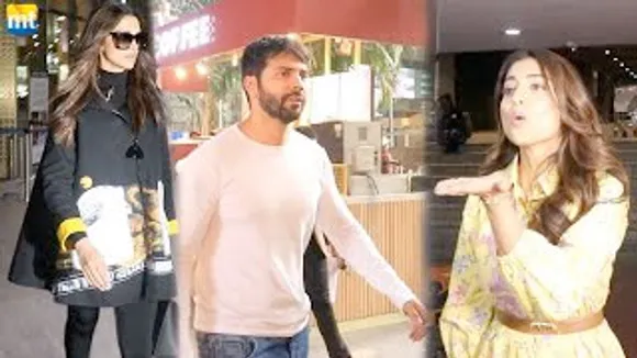 Deepika Padukone in Black, Bahut FAST Chal Rahe Ho Varun Bhai, Shriya Saran gives Holi KISS to paps At Airport