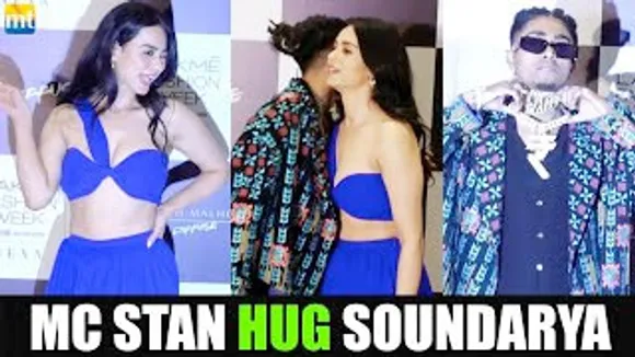 'Basti Ka Hasti' MC Stan gives warm Hug to HOT Soundarya Sharma at LFW 2023