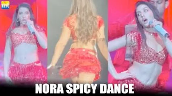Nora Fatehi's Spicy Papeta dance in Sizzling Hot red dress in North America