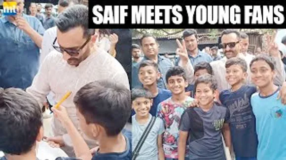 Saif Ali Khan meets his Young Fans after the shoot, Signs Autographs