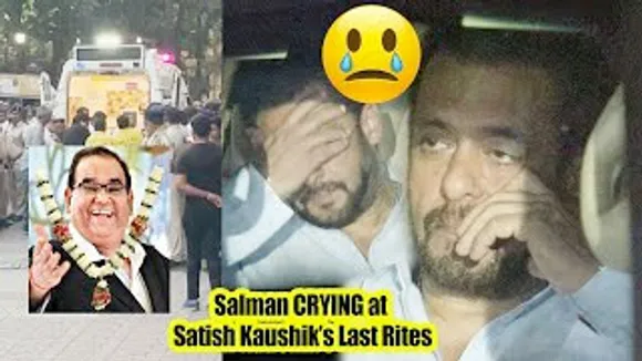 Salman Khan CAN'T STOP CRYING at Satish Kaushik's Last Rites