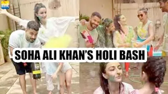 Soha Ali Khan Holi Party With Kunal Kemmu, Neha Dhupia & Angad Bedi