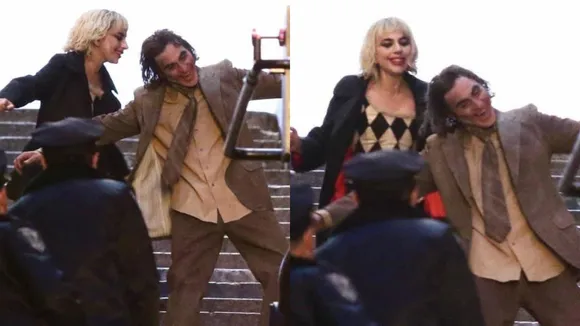 Leaked Pics : Joaquin Phoenix & Lady Gaga To Recreate Dancing Scene On Stairs in Joker: Folie à Deux —