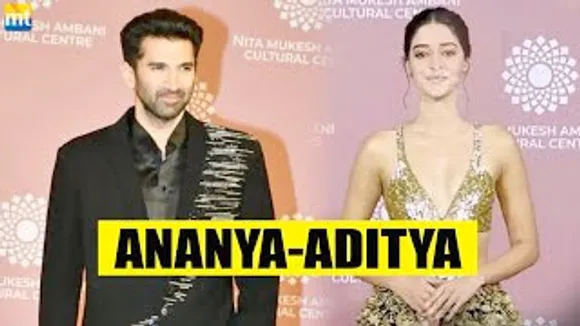 Super Sexy Ananya Panday in 3D shimmery gown with her Handsome BF Aditya Roy Kapur at NMACC