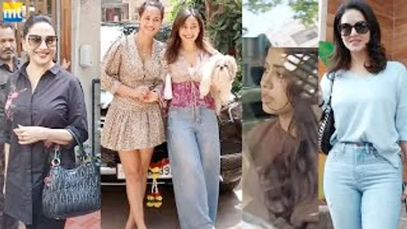 Janhvi Kapoor at Gym, Sunny Leone at Shoot, Neha-Aisha with New Mercedes, Madhuri Dixit On Dinner Date With Husband