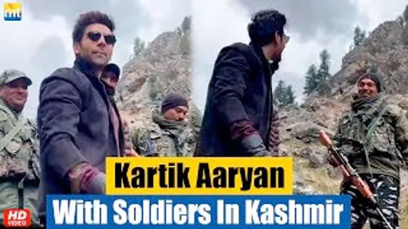 Kartik Aaryan Meets & Chats With Soldiers On Kashmir Border During Satyaprem Ki Katha Shoot