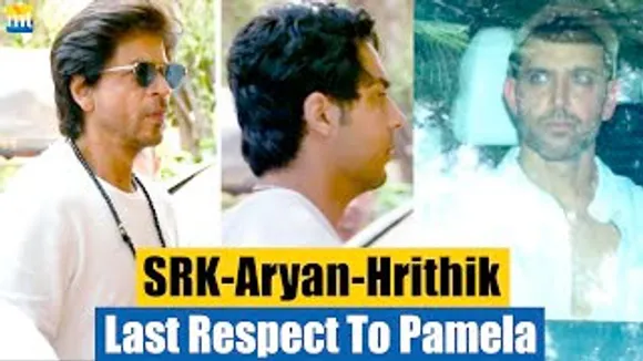 Shah Rukh Khan, Aryan Khan & Hrithik Roshan arrive to pay last respects to Pamela Chopra