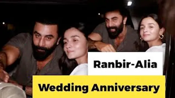 Ranbir Kapoor & Alia Bhatt greet Paps on First Wedding Anniversary at new house