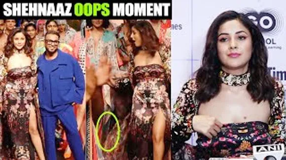 Shehnaaz Gill's OOPS moment as a model steps on her Gown on the ramp At Bombay Times Fashion Week 2023