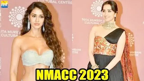 Shraddha Kapoor's Cute Namaste, Disha Patani in Silver Hot Loose Saree At Day 2 Of NMACC