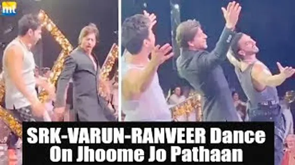 INSIDE VIDEO : Shah Rukh Khan Dances On Jhoome Jo Pathaan with Ranveer Singh & Varun Dhawan at NMACC
