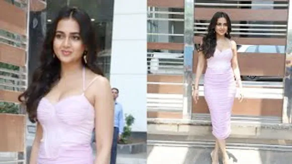 Tejasswi Prakash looks Pretty in Purple Single Dress at Marathi film 'School College Ani Life' Event