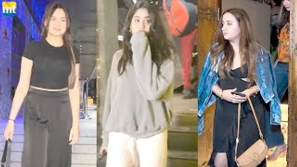 Daanto Se Ungli Dabaye Janhvi Kapoor, Varun Dhawan's Wife Natasha Dalal, Mahira Sharma At Restaurant