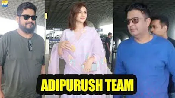 Kriti Sanon, Om Raut & Bhushan Kumar Head for ADIPURUSH Trailer Preview