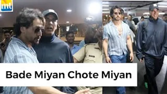 Tiger Shroff shields Bade Miyan Akshay Kumar At The Airport As They Return From BMCM Shoot
