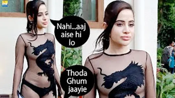Aaj Aise Hi Loo Urfi Javed ne नहीं की सीधे मुँह बात Paps Ke Saath, Urfi's New DRAGON Dress