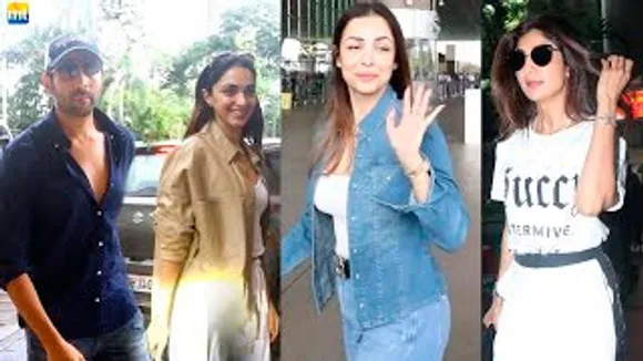 Satyaprem Ki Katha Jodi Kartik Aaryan-Kiara Advani Off to Jaipur, Shilpa Shetty Returns From London, Malaika Arora In All Denim Look At The Airport