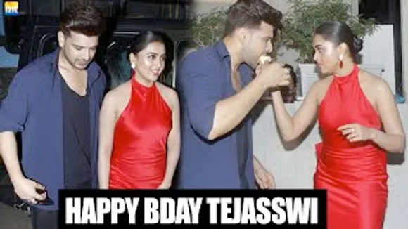 Tejasswi Prakash & Karan Kundrra Feed Cake to each other on a Birthday Celebration