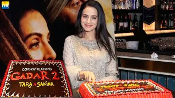 Ameesha Patel Urf Sakina celebrates Gadar 2 Success With Media