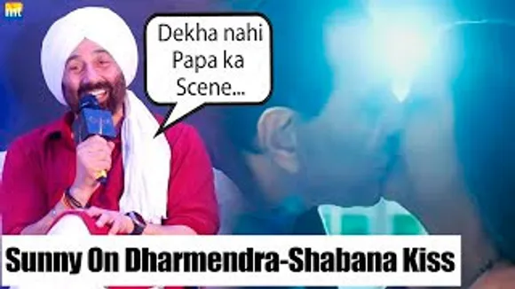 Sunny Deol's HILARIOUS Reaction On Papa Dharmendra's Kissing Scene In RRKPK During Gadar 2 Success Meet