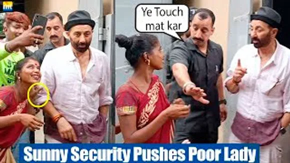 Sunny Deol's Security Pushes Poor Lady Who Tries to reach Him for a Pic