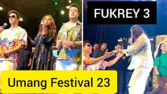 FUKREY 3 Team Richa Chadha, Pulkit Samrat, Varun Sharma & Manjot Singh in Masti Mood At Umang Festival 2023
