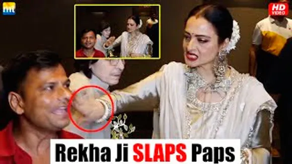 Seeing Rekha Ji, a crazy person came to take a pic, Rekha 'SLAPS' him, Video Goes VIRAL