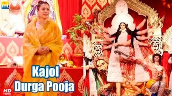 Kajol Arrives At Durga Pandal For Durga Puja