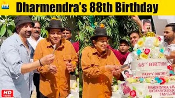 Dharmendra Celebrates His 88th Birthday With Son Sunny Deol & Media At His Home