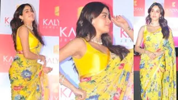FREE Mein Nahi Naachti Thi Mein! Janhvi Kapoor Dazzles In Yellow Saree At A Jewellery Store Launch