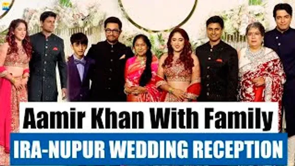 Father Aamir Khan Arrives With His At Ira Khan & Nupur Shikhare Wedding Reception