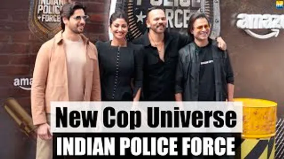 Grand Entry Sidharth Malhotra, Rohit Shetty, Shilpa Shetty & Vivek Oberoi At Indian Police Force Trailer Launch