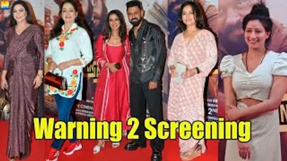 Couple Jasmin Bhasin-Aly Goni, Subhash Ghai & Celebs at Gippy Grewal's Punjabi Film Warning 2 Screening