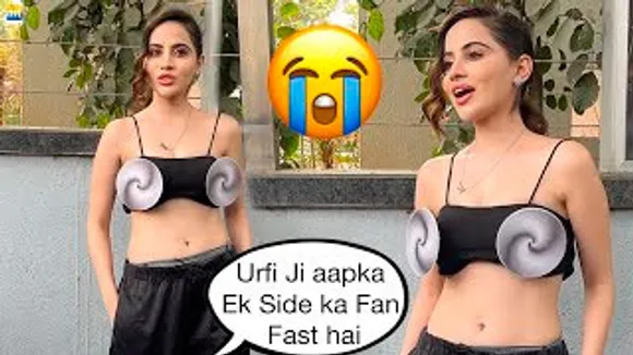 Hawai Hawai! Garmi के लिए Urfi Javed ने पहना Fan वाला स्पेशल ऑउटफिट, Paps पड़ गए ठन्डे