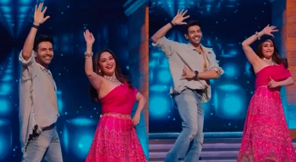 Kartik Aaryan Fulfills His Dream Of Dancing With Legendary Madhuri Dixit